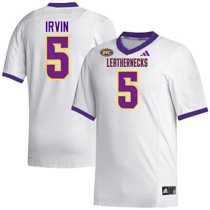 Western Illinois Leathernecks #5 Chris Irvin College Football Jerseys,Uniforms-White